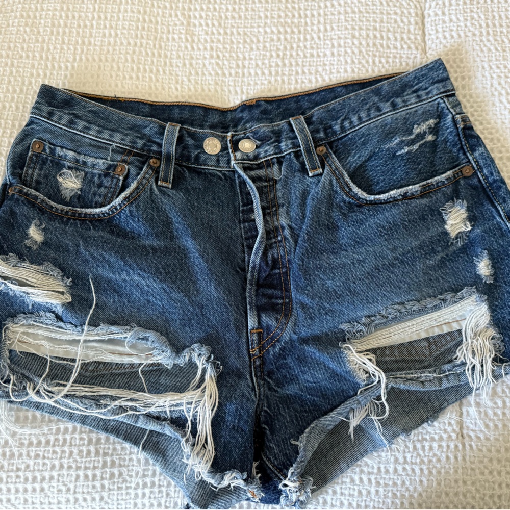 Levi's Blue Distressed Women's Shorts